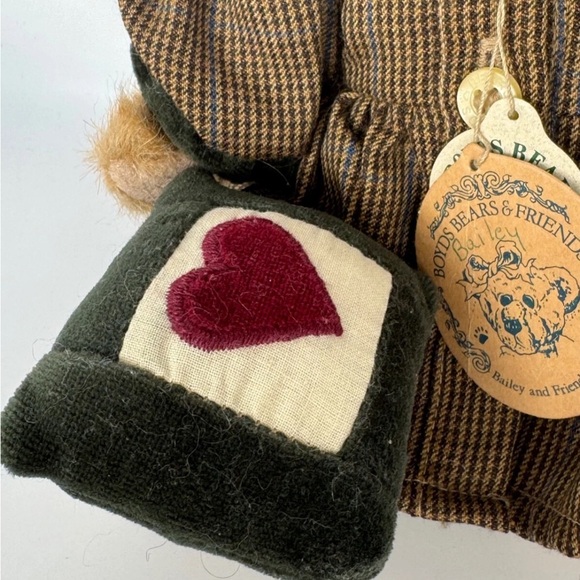 Bailey RETIRED jointed collector Boyd’s Bear Archive series heart pillow 8” 90’s - Picture 2 of 11